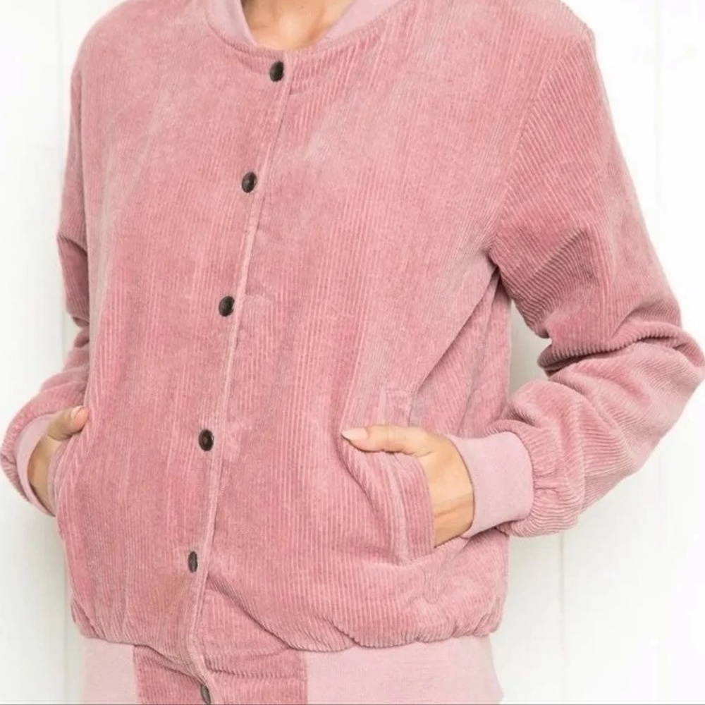 Brandy Melville - Corduroy Pink Bomber Jacket